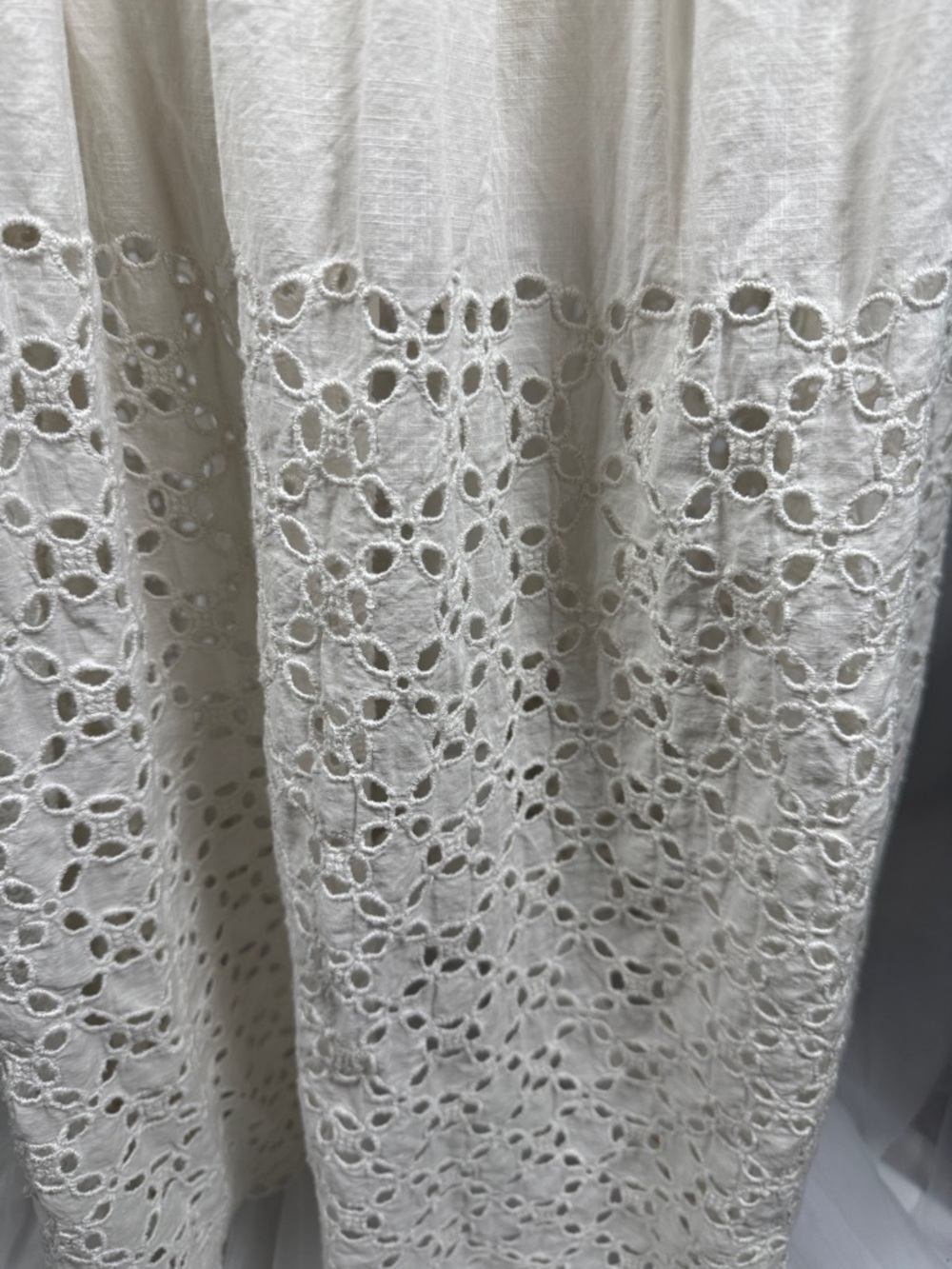Free People Ivory Eyelet Maxi Dress with Smocked Bodice - Picture 3 of 10